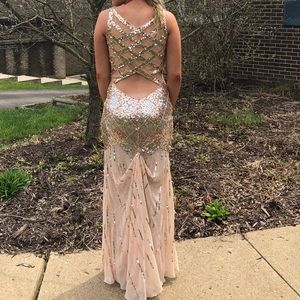 blush pink prom dress